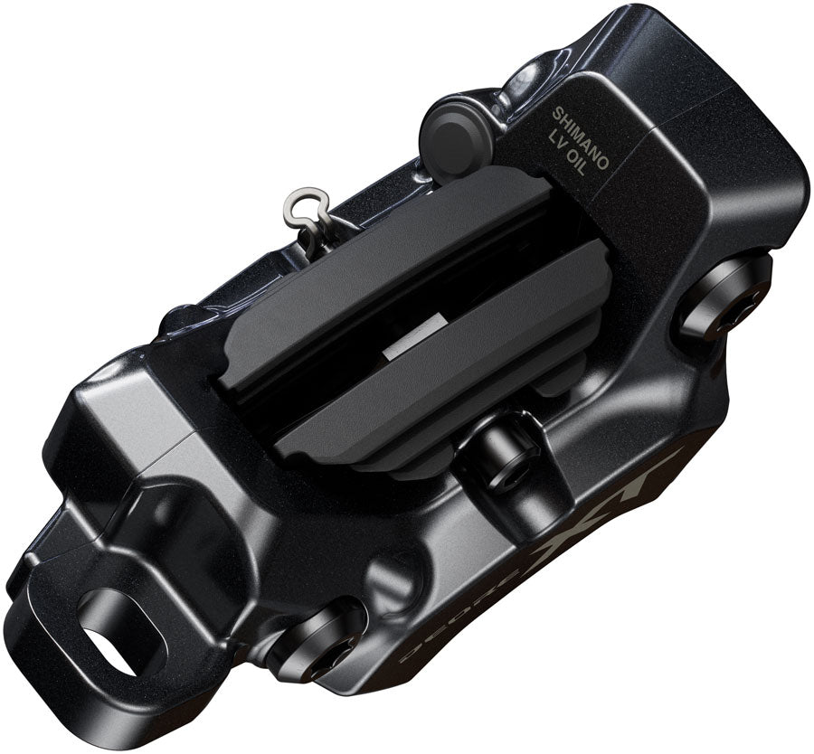 Shimano Deore XT BR-M8220 Enduro Disc Brake Caliper - Front or Rear, Post Mount, 4-Piston, Includes P04C-MF Finned Metal MPN: IBRM8220MPMF UPC: 192790749129 Disc Brake Calipers Deore XT BR-M8220 Enduro Disc Brake Caliper