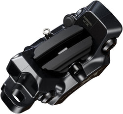Shimano Deore XT BR-M8220 Enduro Disc Brake Caliper - Front or Rear, Post Mount, 4-Piston, Includes P04C-MF Finned Metal MPN: IBRM8220MPMF UPC: 192790749129 Disc Brake Calipers Deore XT BR-M8220 Enduro Disc Brake Caliper