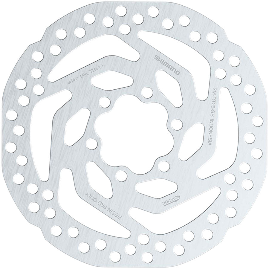 Shimano SM-RT26 SS Disc Brake Rotor - 140mm, 6-Bolt (Bolts Included), For Resin Pad Only