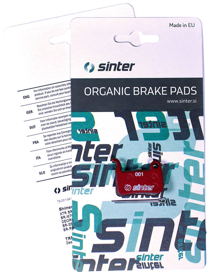 Sinter Red s514 Compound Organic Disc Brake Pads - Shimano A Type, Sinter Type 001, One Pair - Disc Brake Pad - Red s514 Compound Organic Disc Brake Pads