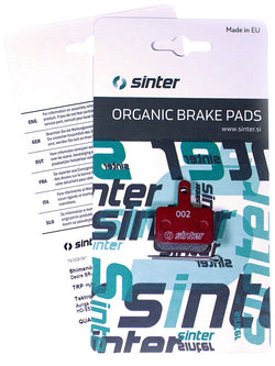 Sinter Red s514 Compound Organic Disc Brake Pads - Shimano B Type, Sinter Type 002, One Pair - Disc Brake Pad - Red s514 Compound Organic Disc Brake Pads