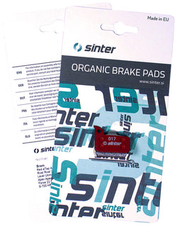 Sinter Red s514 Compound Organic Disc Brake Pads - SRAM, Sinter Type 017, One Pair - Disc Brake Pad - Red s514 Compound Organic Disc Brake Pads