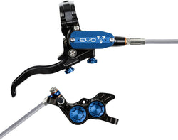 Hope EVO GR4 Disc Brake and Lever Set - Right Hand, Post Mount, 4-Piston, Braided Hydraulic Hose, Black/Blue MPN: T4EG4NBBR Disc Brake & Lever EVO GR4 Gravity Disc Brake & Lever Set