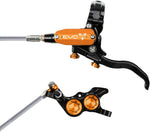 Hope EVO GR4 Disc Brake and Lever Set - Left Hand, Post Mount, 4-Piston, Braided Hydraulic Hose, Black/Orange MPN: T4EG4NCBL Disc Brake & Lever EVO GR4 Gravity Disc Brake & Lever Set