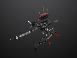 Hope EVO GR4 Disc Brake and Lever Set - Left Hand, Post Mount, 4-Piston, Braided Hydraulic Hose, Black/Silver - Disc Brake & Lever - EVO GR4 Gravity Disc Brake & Lever Set