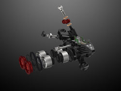 Hope EVO GR4 Disc Brake and Lever Set - Right Hand, Post Mount, 4-Piston, Braided Hydraulic Hose, Black/Red MPN: T4EG4NRBR Disc Brake & Lever EVO GR4 Gravity Disc Brake & Lever Set