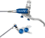 Hope EVO GR4 Disc Brake and Lever Set - Left Hand, Post Mount, 4-Piston, Braided Hydraulic Hose, Silver/Blue MPN: T4EG4SBBL Disc Brake & Lever EVO GR4 Gravity Disc Brake & Lever Set