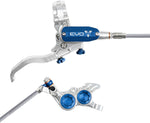 Hope EVO GR4 Disc Brake and Lever Set - Right Hand, Post Mount, 4-Piston, Braided Hydraulic Hose, Silver/Blue MPN: T4EG4SBBR Disc Brake & Lever EVO GR4 Gravity Disc Brake & Lever Set