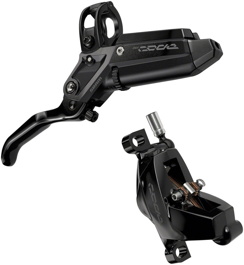 SRAM Code Silver Stealth Disc Brake and Lever - Front, Post Mount, 4-Piston, Aluminum Lever, SS Hardware, Black, C1 MPN: 00.5018.228.000 UPC: 710845890147 Disc Brake & Lever Code Silver Stealth 4-Piston Disc Brake and Lever