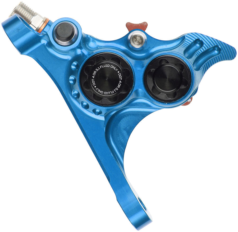 Hope RX4+ SL Disc Brake Caliper - Front Flat Mount Direct, +20mm, DOT Type, Blue MPN: HBSPC110B Disc Brake Calipers RX4+ SL DOT Type Disc Brake Caliper