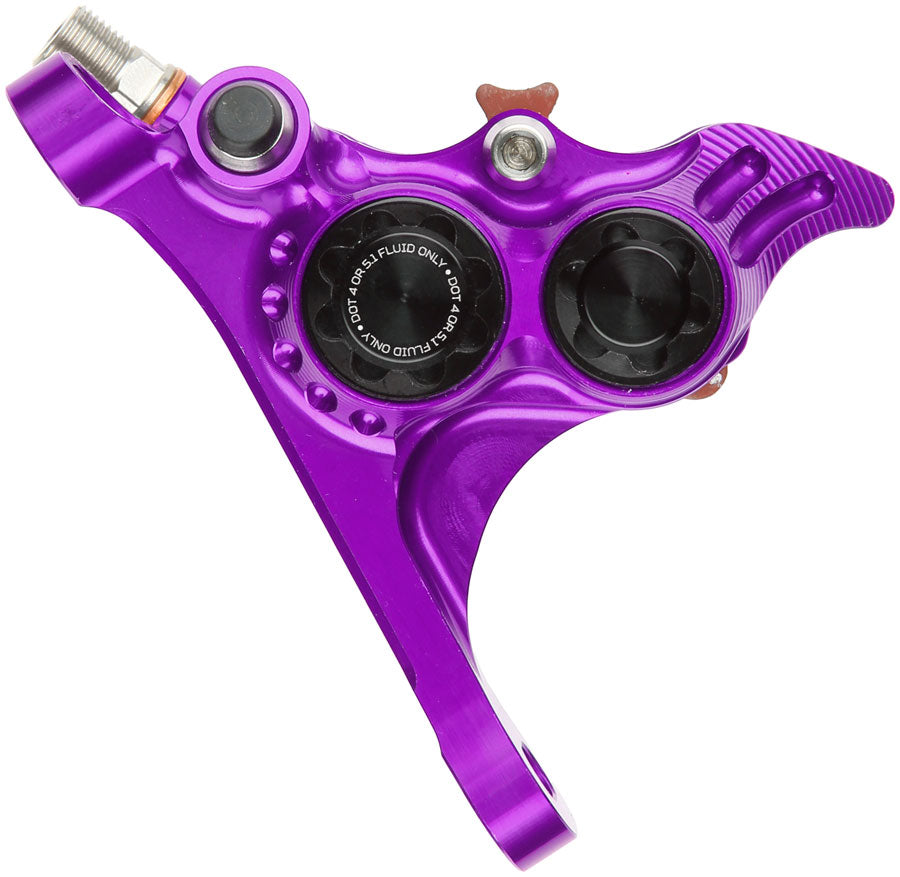 Hope RX4+ SL Disc Brake Caliper - Front Flat Mount Direct, +20mm, DOT Type, Purple MPN: HBSPC110PU Disc Brake Calipers RX4+ SL DOT Type Disc Brake Caliper