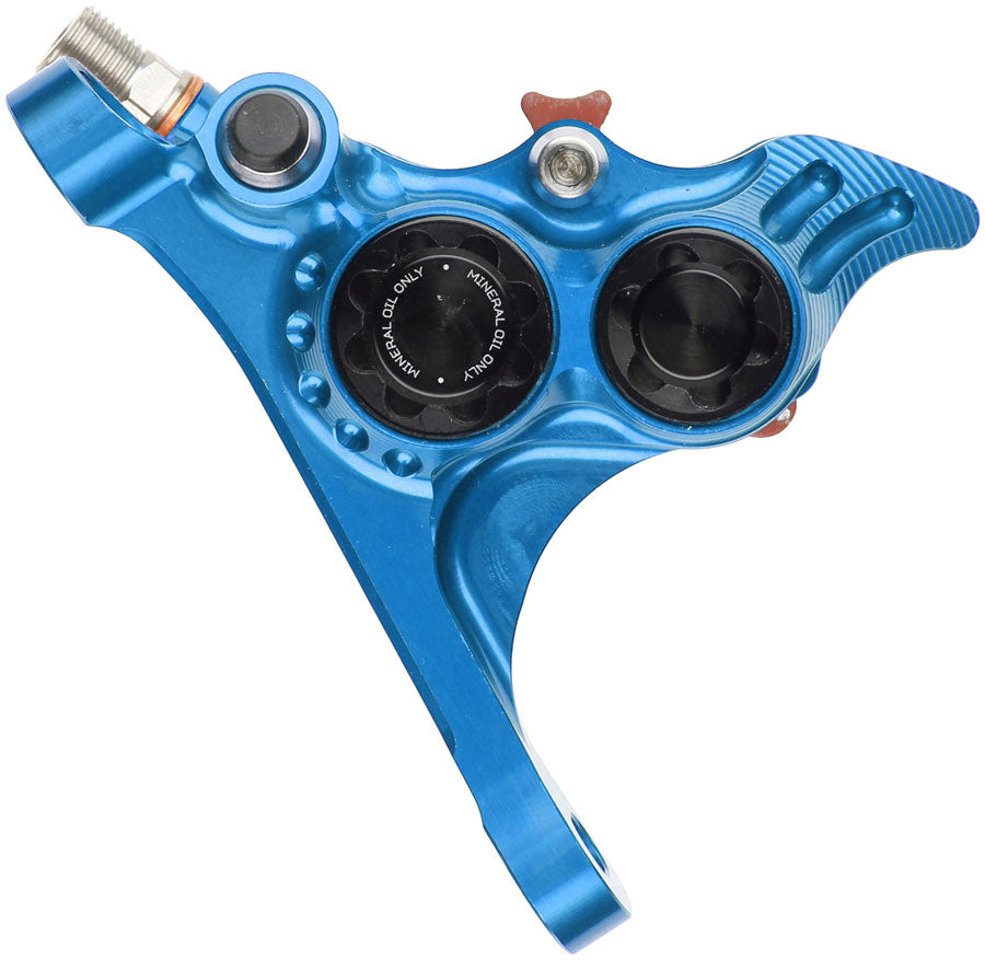 Hope RX4+ SL Disc Brake Caliper - Front Flat Mount Direct, +20mm, Mineral Oil Type, Blue MPN: HBSPC106B Disc Brake Calipers RX4+ SL Mineral Oil Type Disc Brake Caliper