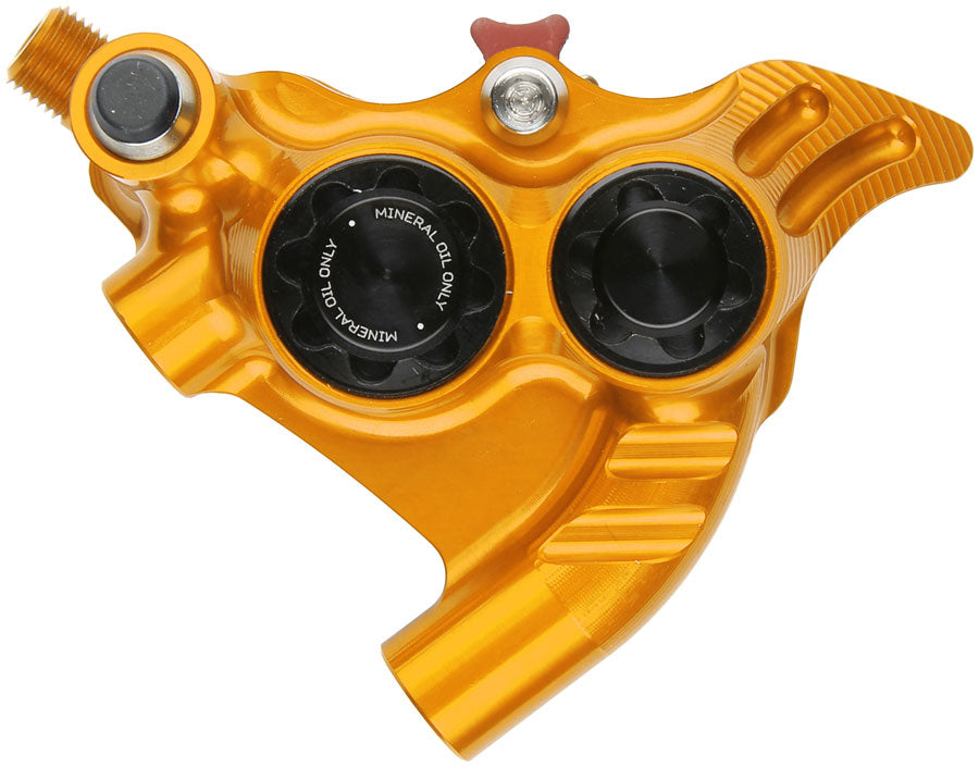 Hope RX4+ SL Disc Brake Caliper - Rear Flat Mount Direct, +20mm, Mineral Oil Type, Orange MPN: HBSPC103C Disc Brake Calipers RX4+ SL Mineral Oil Type Disc Brake Caliper