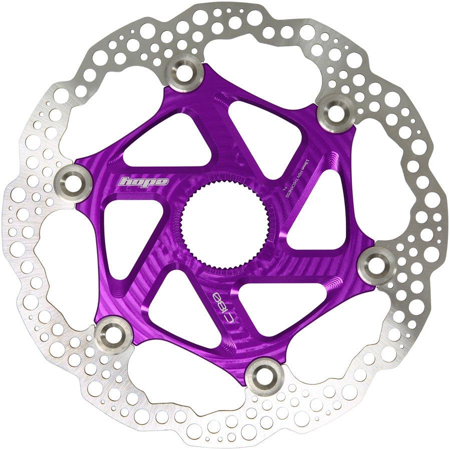 Hope MTB Floating Centre-Lock Disc Brake Rotor - 180mm, Center-Lock, Purple MPN: HBSP435180CLPU Disc Rotor MTB Floating Centre-Lock Disc Brake Rotor