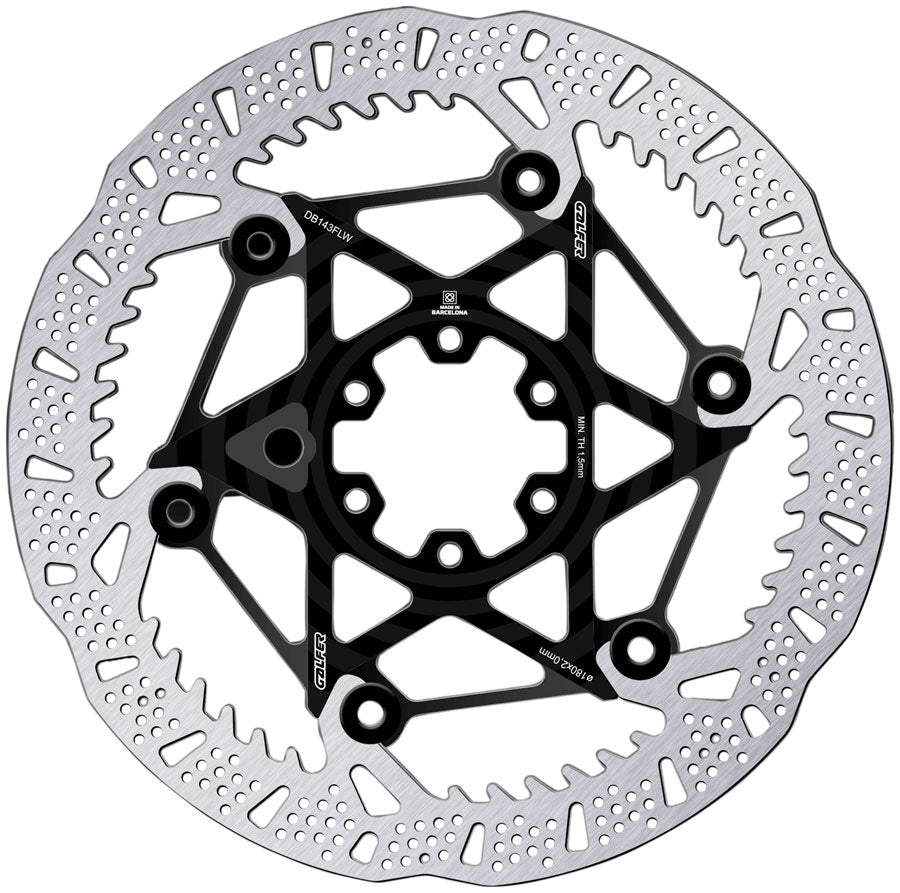 Galfer Shark Evo Disc Brake Rotor - 180mm x 2.0mm, 6-Bolt, Black MPN: DB143FLW Disc Rotor Shark EVO Disc Brake Rotor