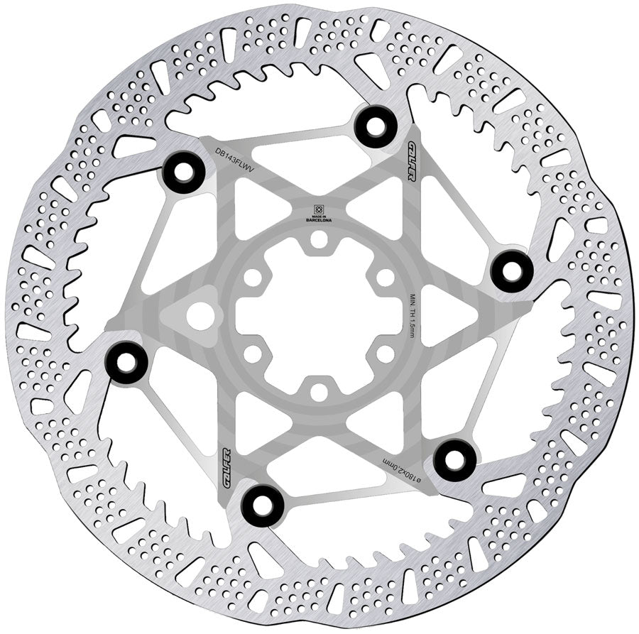 Galfer Shark Evo Disc Brake Rotor - 180mm x 2.0mm, 6-Bolt, Raw MPN: DB143FLWV Disc Rotor Shark EVO Disc Brake Rotor