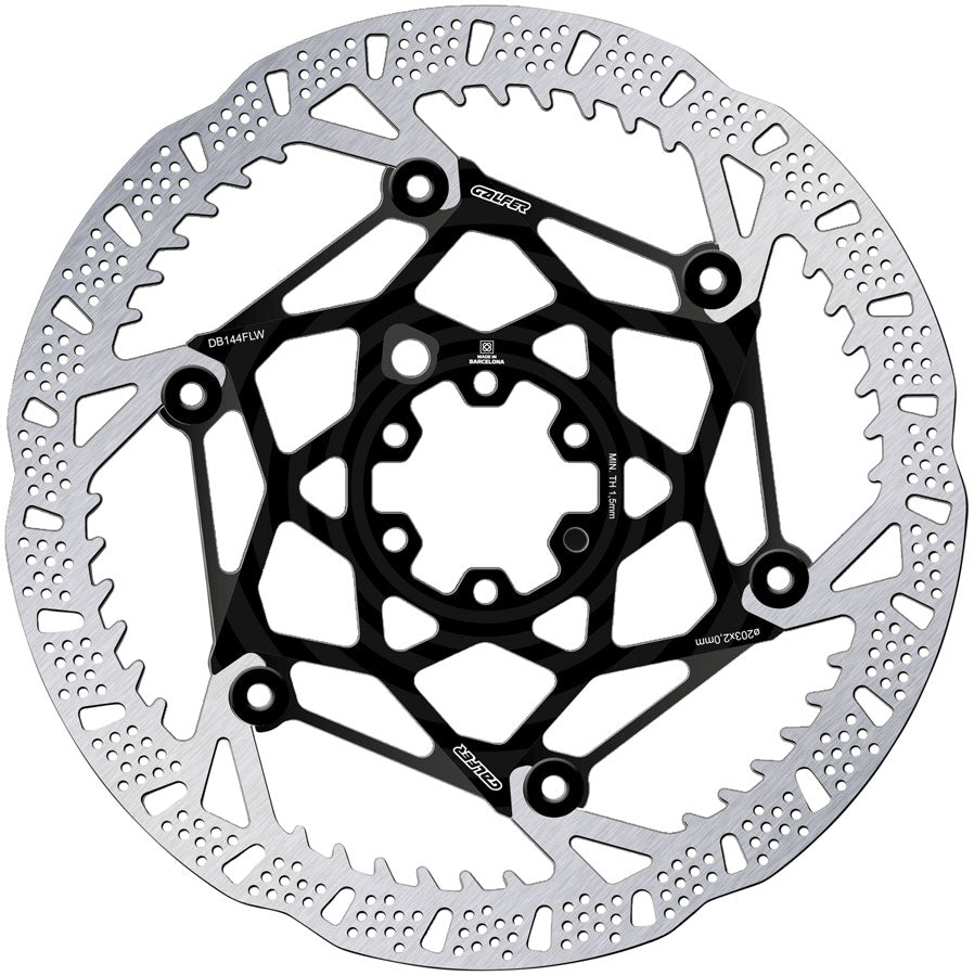 Galfer Shark Evo Disc Brake Rotor - 203mm x 2.0mm, 6-Bolt, Black MPN: DB144FLW Disc Rotor Shark EVO Disc Brake Rotor