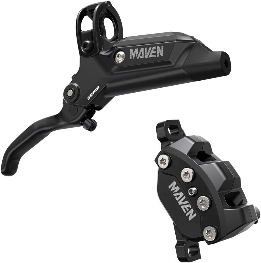 SRAM Maven Base Disc Brake and Lever - Front, 950mm Hose, Post Mount, 4-Piston, Aluminum Lever, SS Hardware, Diffusion MPN: 00.5018.241.000 UPC: 710845917356 Disc Brake & Lever Maven Base 4-Piston Disc Brake and Lever