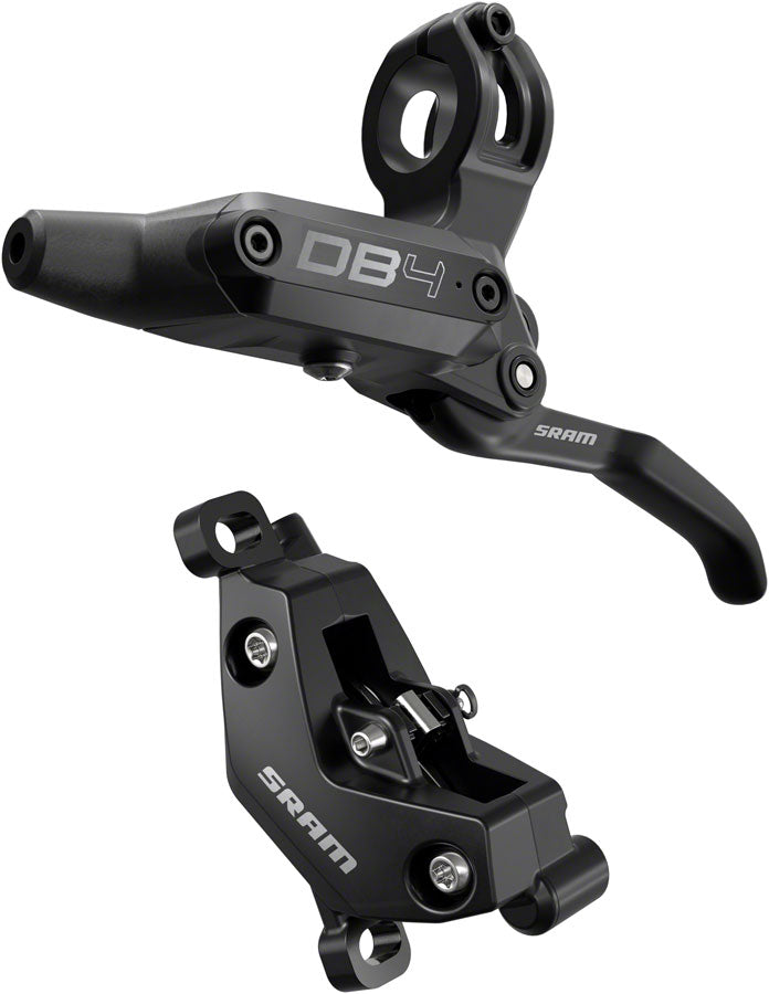 SRAM DB4 Disc Brake and Lever - Left, Front or Rear, 2000mm Hose, Post Mount, 4-Piston, Aluminum Lever, Diffusion Black, MPN: 00.5018.242.000 UPC: 710845917370 Disc Brake & Lever DB4 4-Piston Disc Brake and Lever