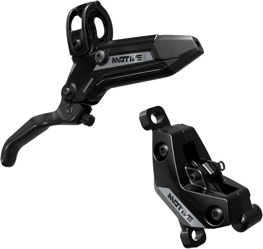 SRAM Motive Silver Disc Brake and Lever - Rear or Front, 2000mm Hose, Post Mount, 4-Piston, Aluminum Lever, Black, A1