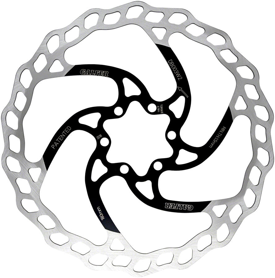 Galfer MTB/E-Bike Disc Brake Rotor - 180mm, 6-Bolt, 2.0mm