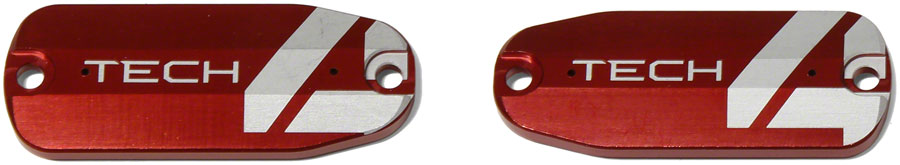 Hope Tech 4 Brake Lever Reservoir Lid - Red, Pair - Hydraulic Brake Lever Part - Tech 4 Reservoir Lid