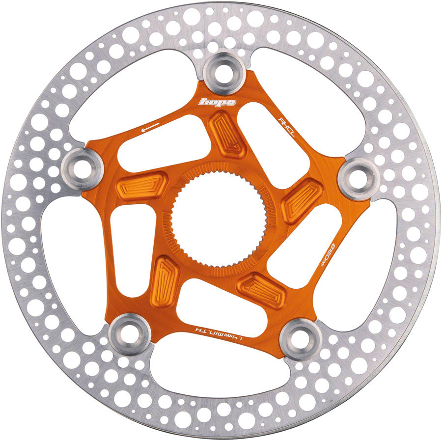 Hope RX Disc Rotor - 160mm, Center-Lock, Orange Disc Rotor Hub
