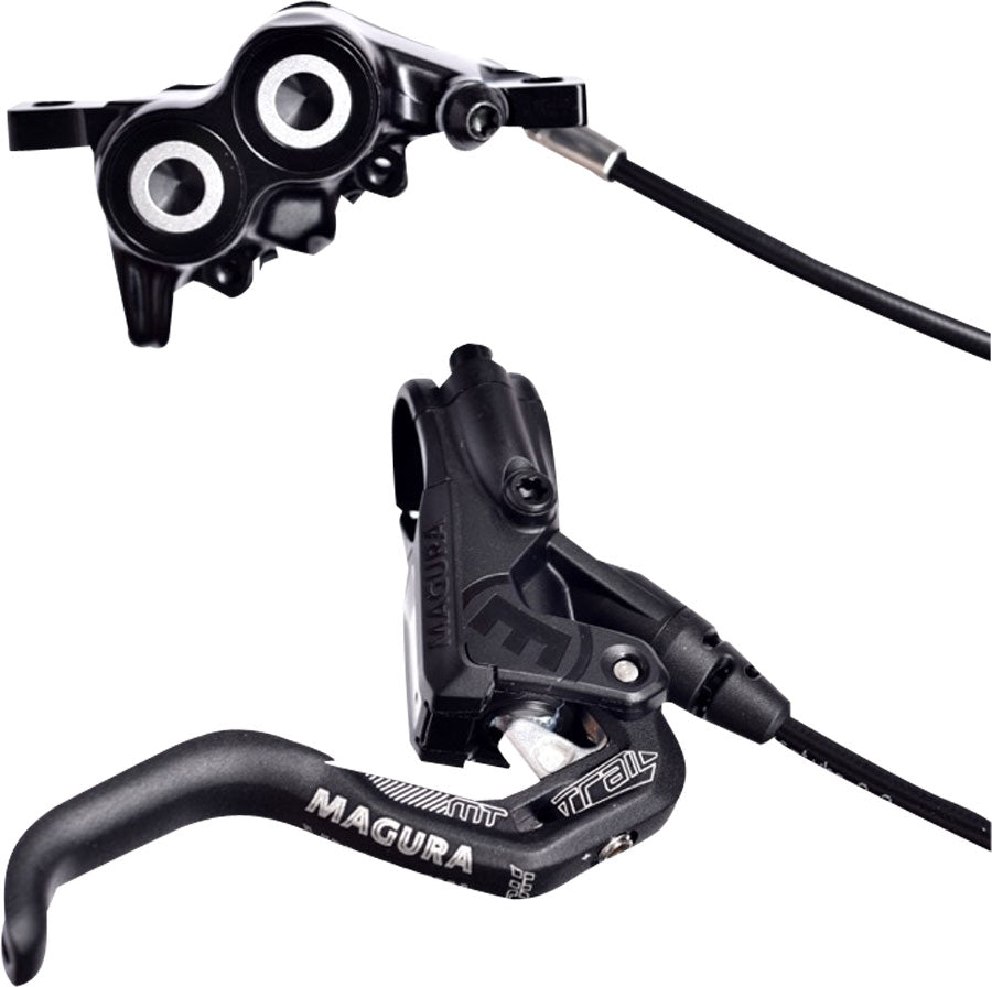 Magura MT Trail Sport Disc Brake Set Front and Rear, Hydraulic, Post Mount, Black/White