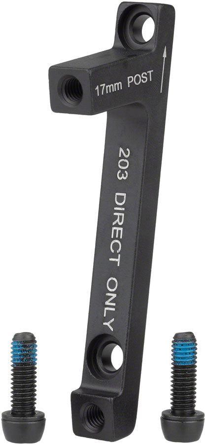 SRAM Post Bracket 17P 203mm Rear Mount to 220mm Rotor Adaptor, Includes Stainless Caliper Mounting Bolts, Black