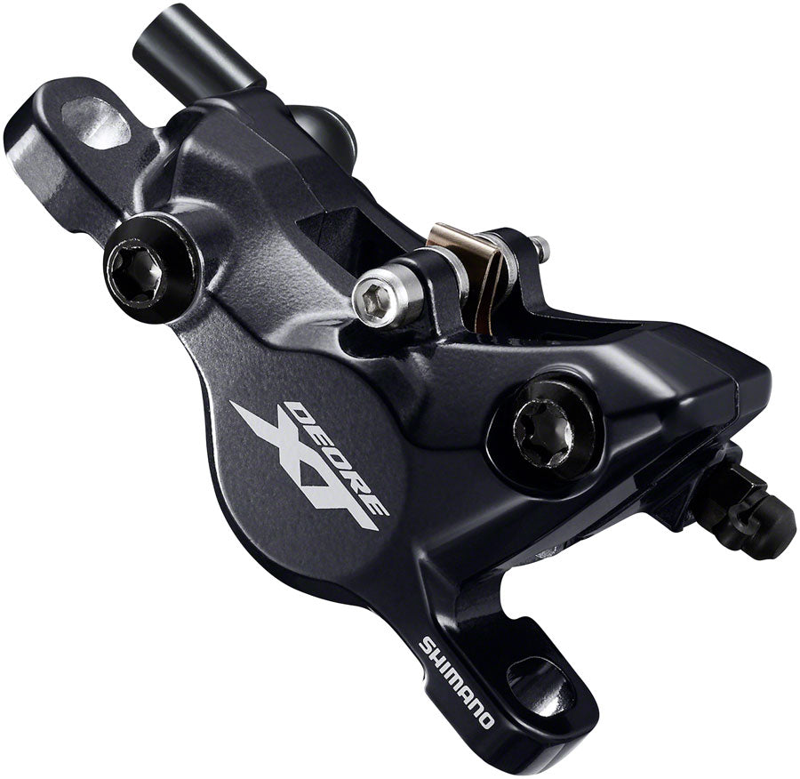 Shimano XT BR-M8100 Disc Brake Caliper - 2-Piston, Post-Mount, Metal Pads with Fins, Black MPN: IBRM8100MPMF UPC: 192790442693 Disc Brake Calipers Deore XT BR-M8100 Series Disc Brake Calipers