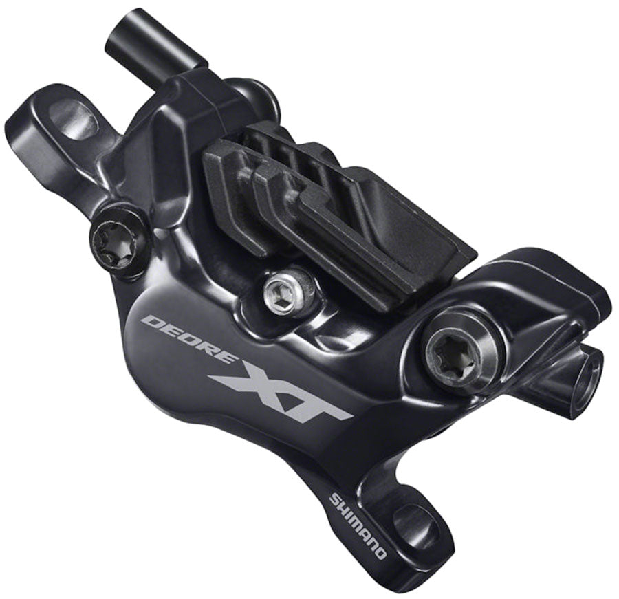 Shimano XT BR-M8120 Disc Brake Caliper - 4-Piston Post-Mount , Metal Pads with Fins, Black MPN: IBRM8120MPMF UPC: 192790442655 Disc Brake Calipers Deore XT BR-M8100 Series Disc Brake Calipers