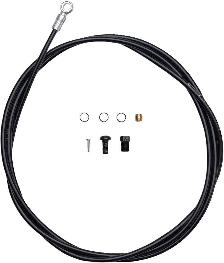 Shimano SM-BH90-SBS High Pressure Disc Brake Hose Kit - Long Silver Banjo Caliper Connector, 1700mm, Black MPN: ISMBH90SBSL170 UPC: 689228350168 Disc Brake Hose Kit SM-BH90 Disc Brake Hose and Hose Kits