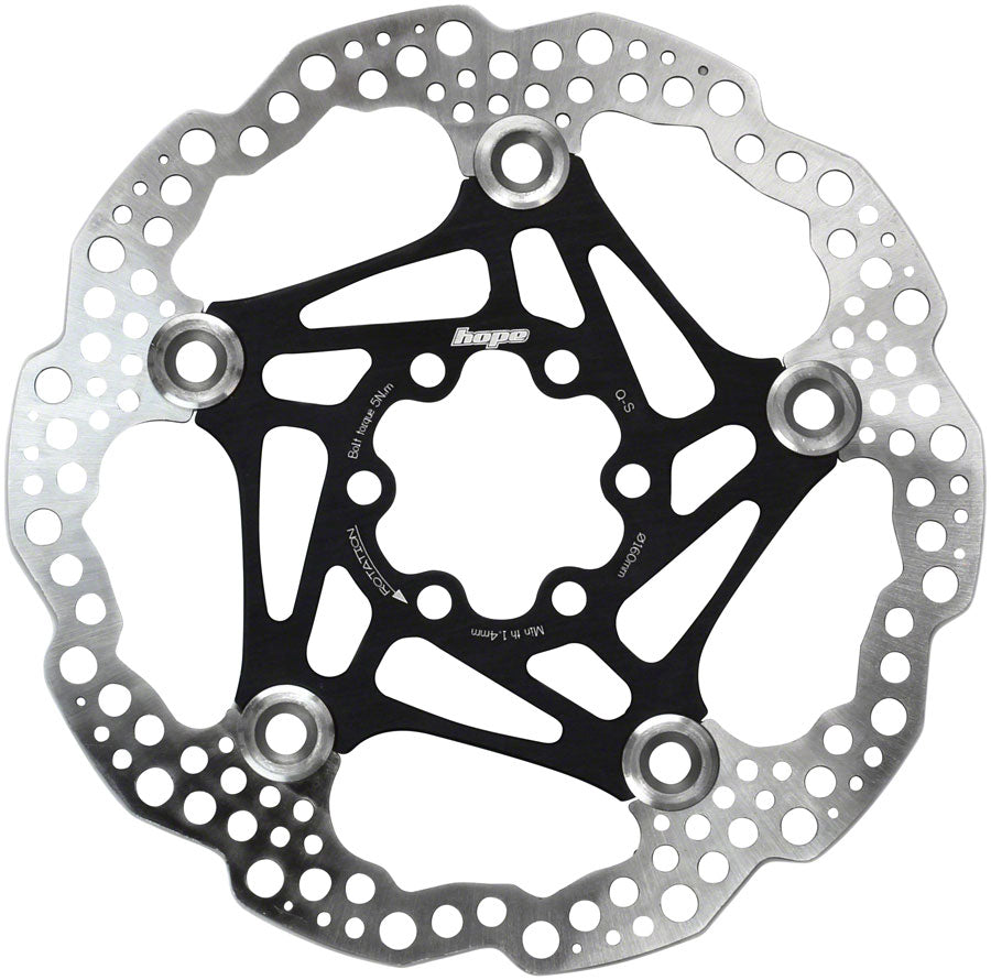 Hope Floating Disc Brake Rotor - 160mm, 6-Bolt, Black MPN: HBSP3301606FN Disc Rotor Floating Disc Rotor