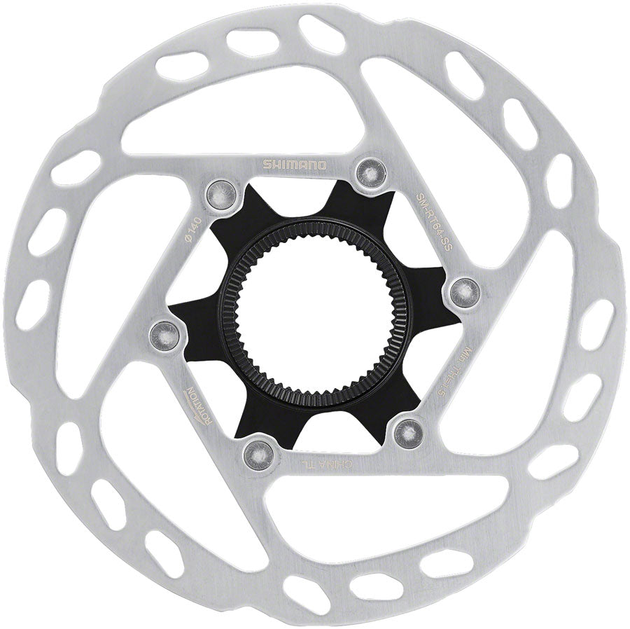 Shimano SM-RT64-SS Disc Brake Rotor with External Lockring - 140mm, Center Lock, Silver MPN: ESMRT64SSI3C UPC: 192790229249 Disc Rotor SM-RT64 Disc Brake Rotor