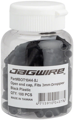 Jagwire Open Plastic Dropper Seatpost Cable Housing End Caps - 3mm, Bottle/100, Black MPN: BOT1044-BJ Dropper Seatpost Part Dropper Housing End Caps