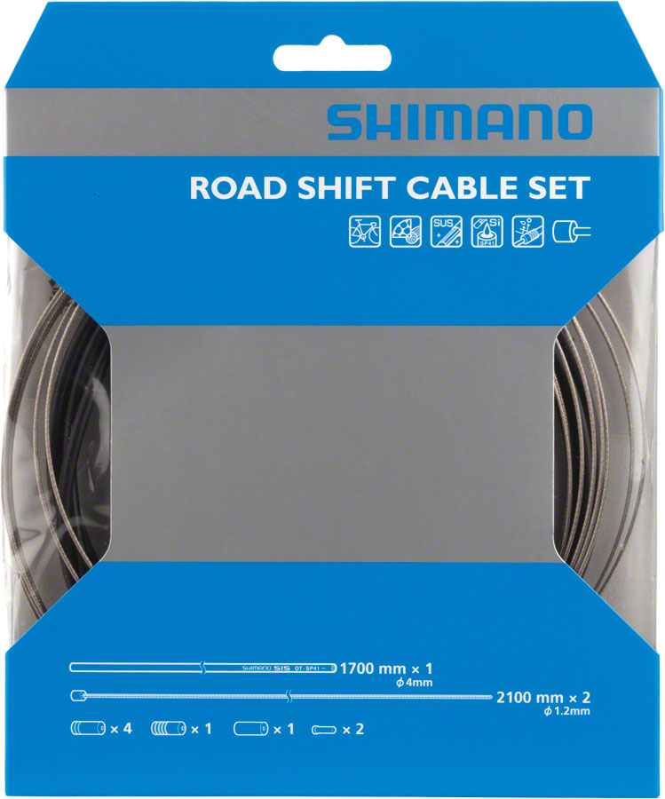Shimano Road Derailleur Cable and Housing Set - Black MPN: IOTSP41SET04 UPC: 192790326856 OT-SP41 Stainless Shift Cable