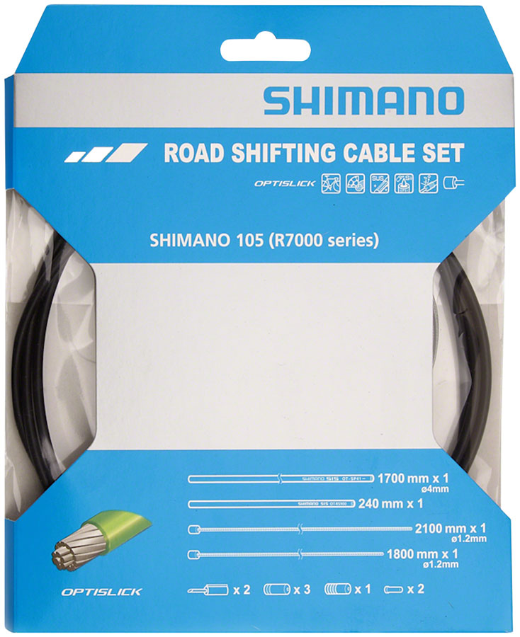 Shimano 105 R7000 OPTISLICK Shift Cable and Housing Set - Black - OPTISLICK Shift Cable and Housing Sets