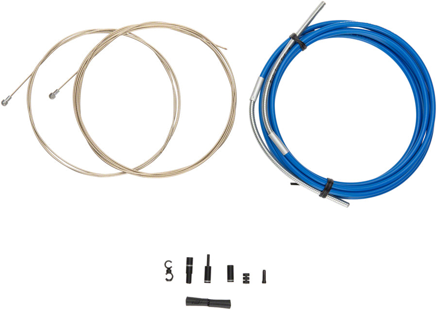 Jagwire Pro Brake Cable Kit Road SRAM/Shimano, SID Blue - Brake Cable & Housing Set - Pro Polished Road Brake Kit