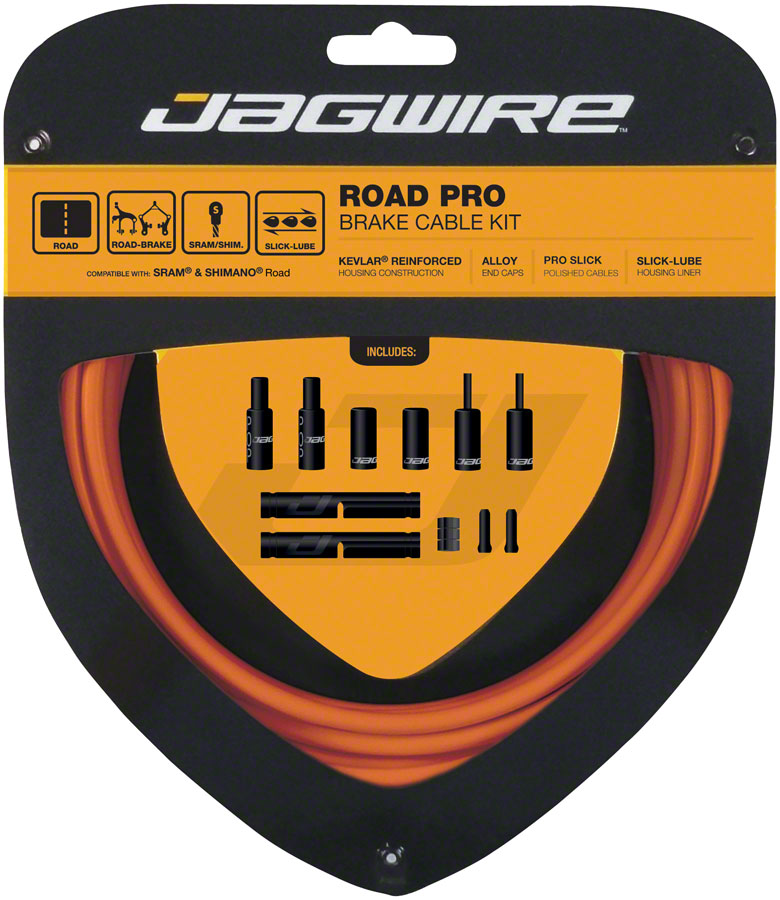 Jagwire Pro Brake Cable Kit Road SRAM/Shimano, Orange MPN: PCK206 Brake Cable & Housing Set Pro Polished Road Brake Kit