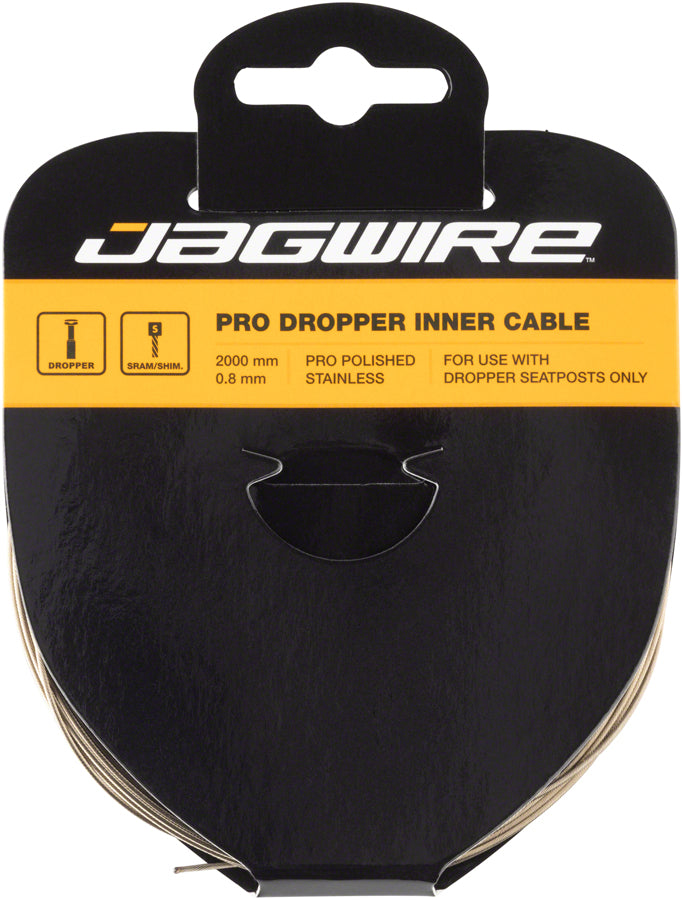 Jagwire Pro Dropper Inner Cable - 0.8 x 2000mm, Polished Stainless