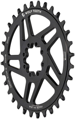 Wolf Tooth Direct Mount Chainring - 36t, SRAM Direct Mount, Drop-Stop B, For SRAM 8-Bolt Cranksets, 0mm Offset, Black - Direct Mount Chainrings - SRAM 8-Bolt Direct Mount Chainrings