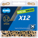 KMC X12 Waxed Chain - 12-Speed, 126 Links, Ti Gold/Black - Chains - KMC Wax X12 Chain