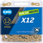 KMC X12 Waxed Chain - 12-Speed, 126 Links, Ti Gold - Chains - KMC Wax X12 Chain