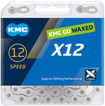 KMC X12 Waxed Chain - 12-Speed, 126 Links, Silver - Chains - KMC Wax X12 Chain