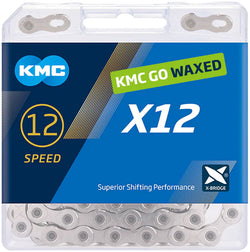 KMC X12 Waxed Chain - 12-Speed, 126 Links, Silver - Chains - KMC Wax X12 Chain