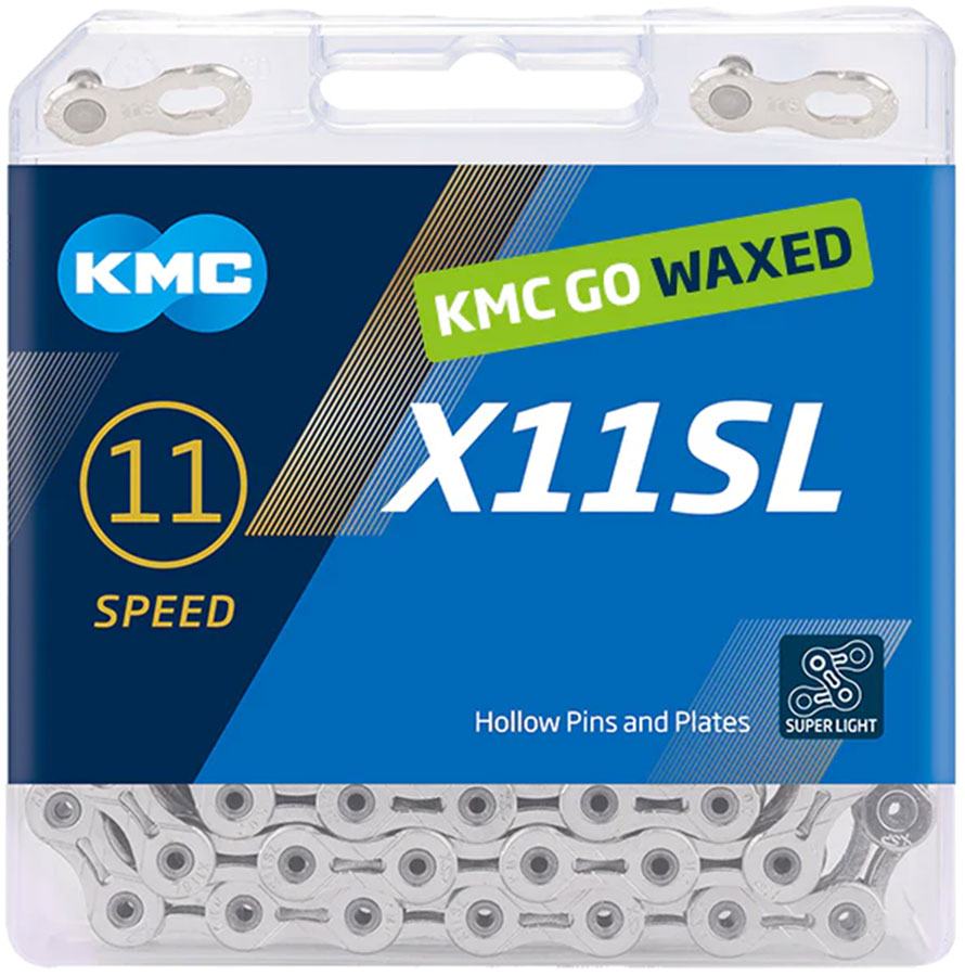 KMC X11SL Waxed Chain - 11-Speed, 118 Links, Silver - Chains - KMC Wax X11SL Chain