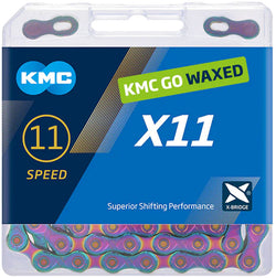 KMC X11 Waxed Chain - 11-Speed, 118 Links, Aurora - Chains - KMC Wax X11 Chain