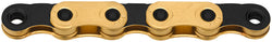 KMC X-Flat Waxed Chain - 12/13-Speed, 126 Links, Compatible with SRAM T-Type and AXS Systems, Ti Gold/Black MPN: CN12068 UPC: 766759712068 Chains X-Flat Waxed Chain