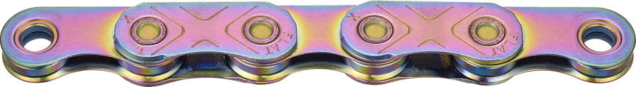 KMC X-Flat Waxed Chain - 12/13-Speed, 126 Links, Compatible with SRAM T-Type and AXS Systems, Aurora MPN: CN12181 UPC: 766759712181 Chains X-Flat Waxed Chain