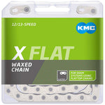 KMC X-Flat Waxed Chain - 12/13-Speed, 126 Links, Compatible with SRAM T-Type and AXS Systems, Silver - Chains - X-Flat Waxed Chain